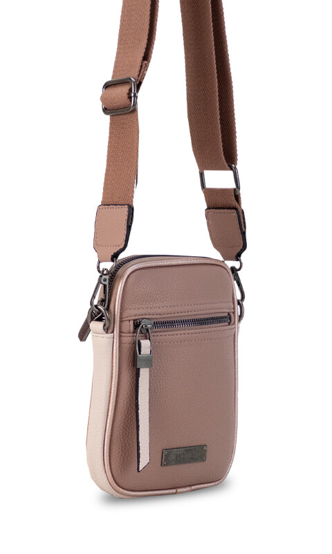 PHONE BAG GIONA MAUVE ROSA PALO Y METALIZADO