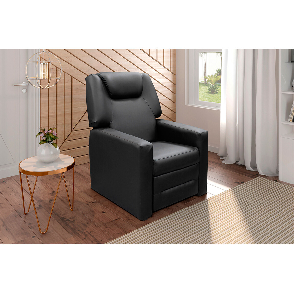 Poltrona Reclinable Sleep Chair Negro Línea Sm Home 