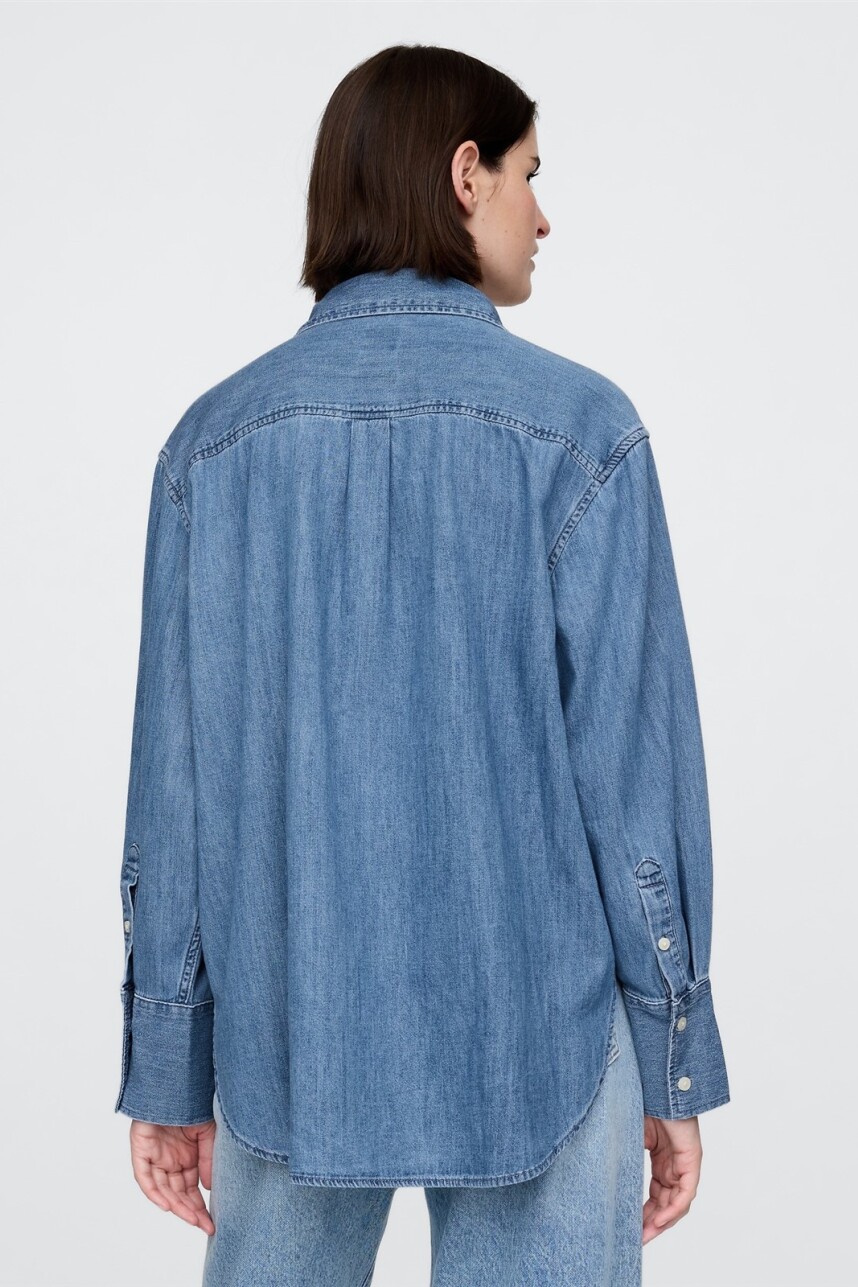 Camisa De Jean Mujer Blue Chambray