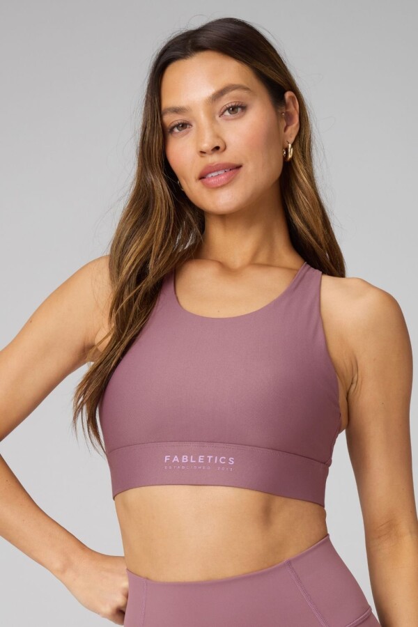 Top No-Bounce High Impact Sports Bra Mujer Mushroom Mauve/Deja Vu