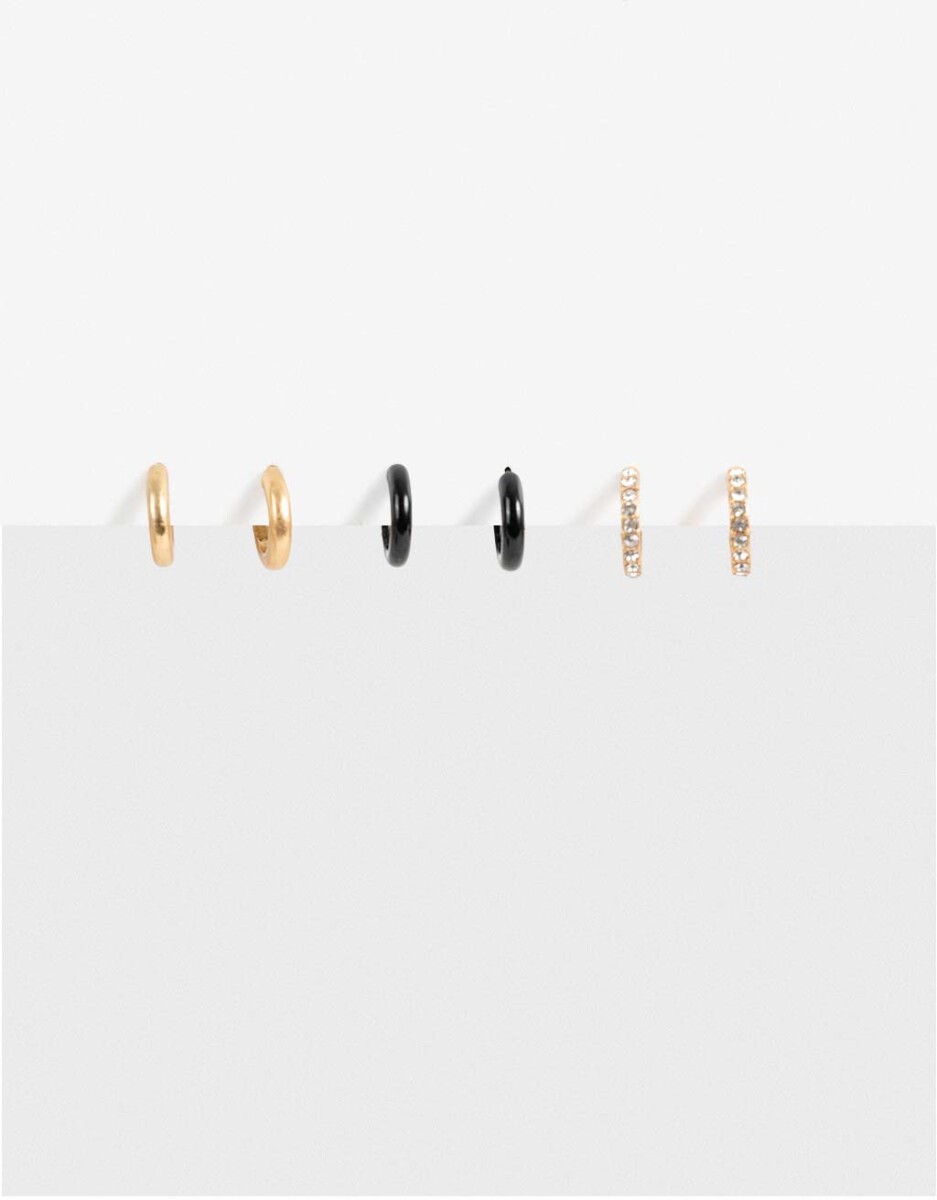 Aros Argollas Set Black 