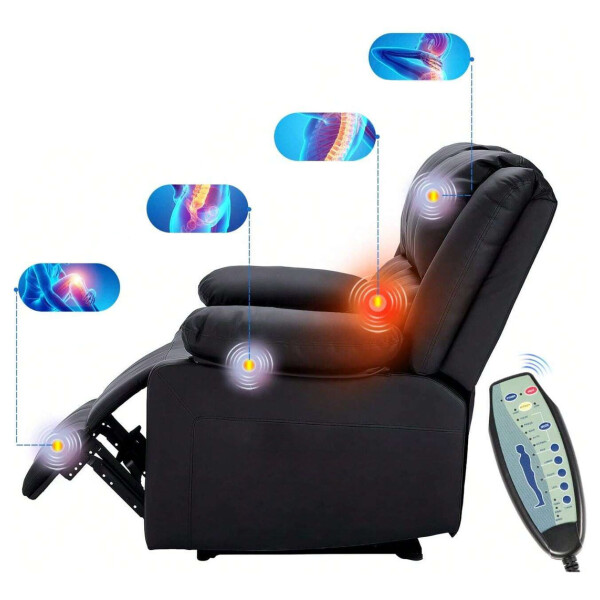 Sofá Sillón 2 Cuerpos Reclinable Masajeador Electrico Living Color Variante Marron