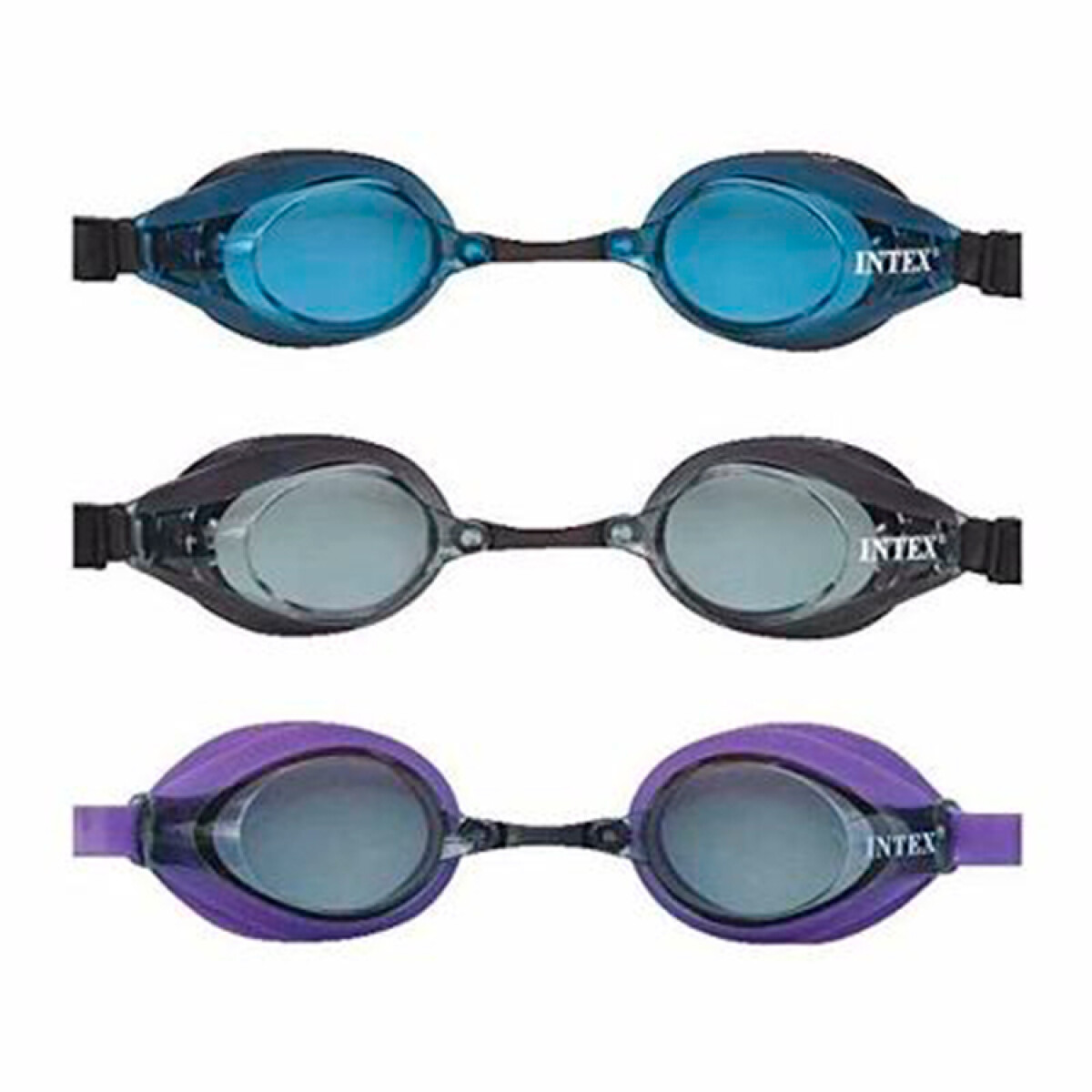 INTEX LENTES DE NATACION PARA CARRERA DE COMPETICION LATEX FREE TEMPLADOS 