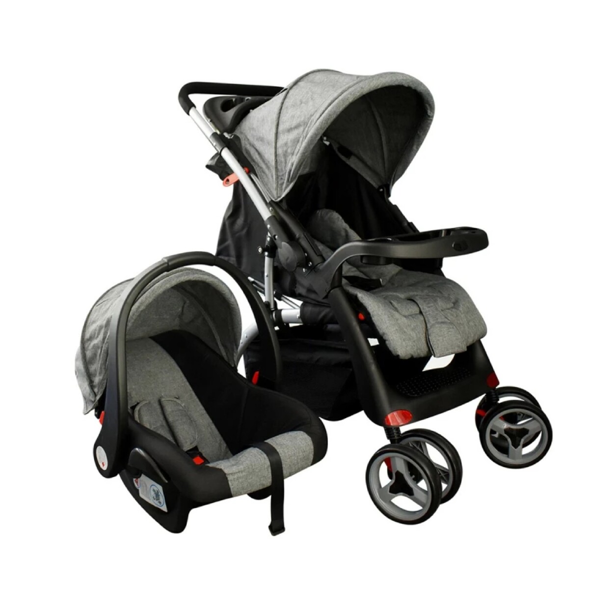 Coche de bebé Premium Lumax con asiento para auto - Gris 