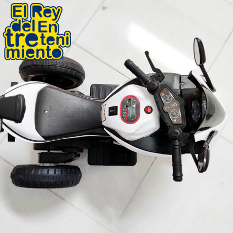 Moto Auto A Batería C/ Reversa, Luces Sonido Colores Blanco