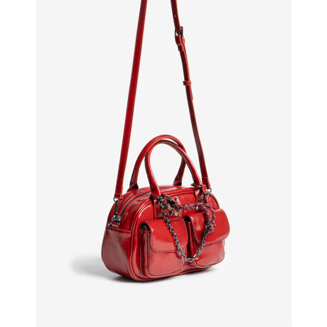 Cartera Bowling Con Bolsillos Rojo Medio