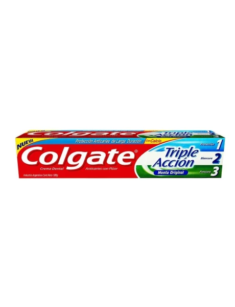 CREMA DENTAL COLGATE TRIPLE ACCIÓN, 180GR CREMA DENTAL COLGATE TRIPLE ACCIÓN, 180GR