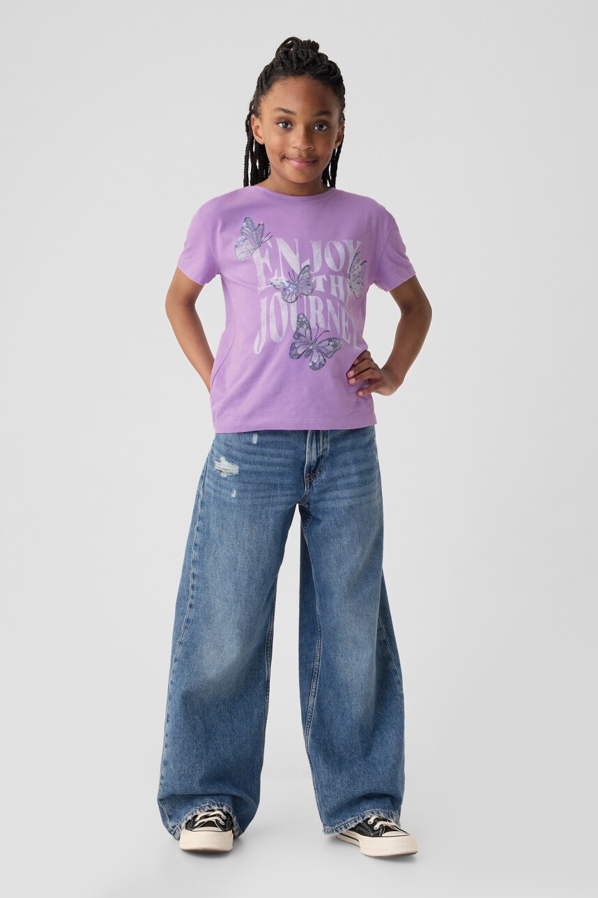Remera Gráfico Con Lentejuelas Niña Lilac Surge 2