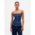 STRAPLESS DENIM TOP - DARK WASH RINSED