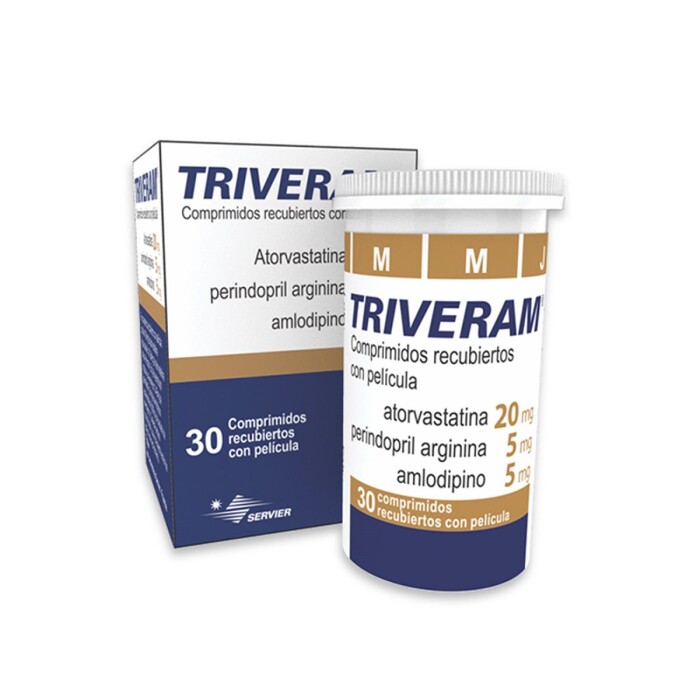 TRIVERAM 20MG/5MG/5MG. CJ X 30 COMP. REC única