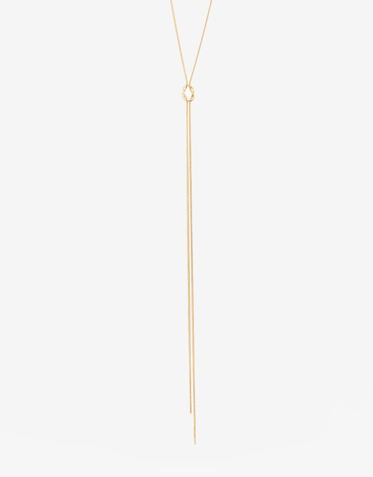Collares Largos Metal Collar Largo De Metal - Dorado