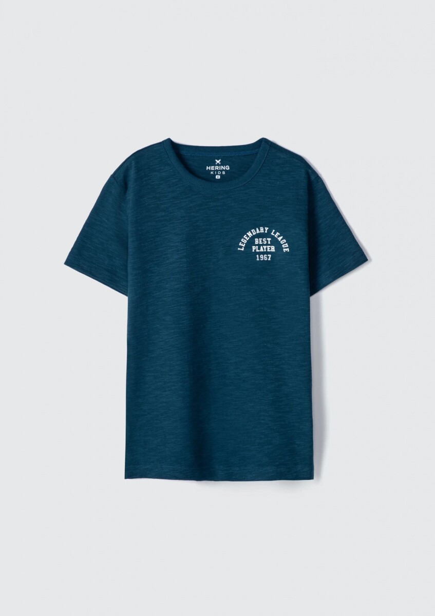 CAMISETA INFANTIL ESTAMPADA - AZUL OSCURO 