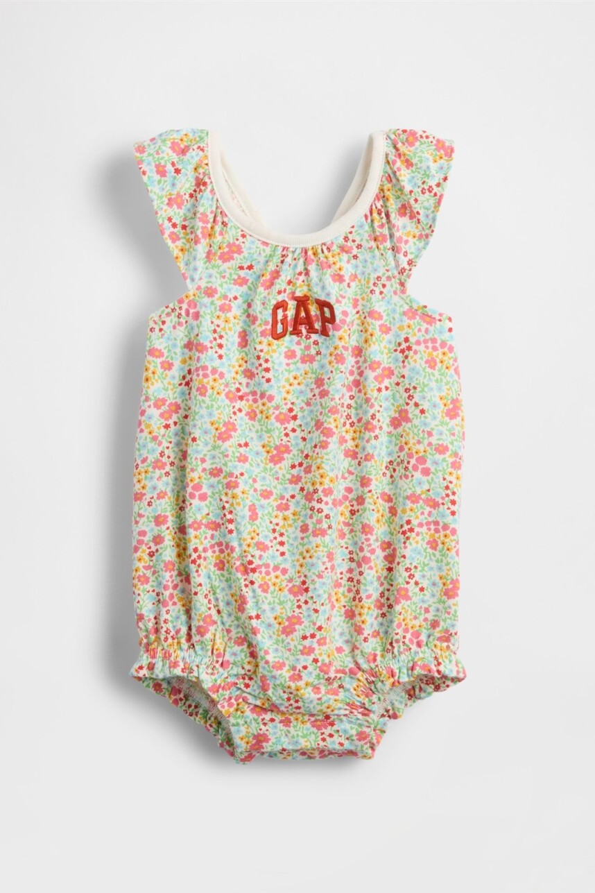 Enterito Logo Gap A Rayas Bebé Pink Floral