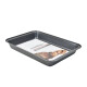 Asadera honda antiadherente rectangular 42,5x29x5 cm GRIS