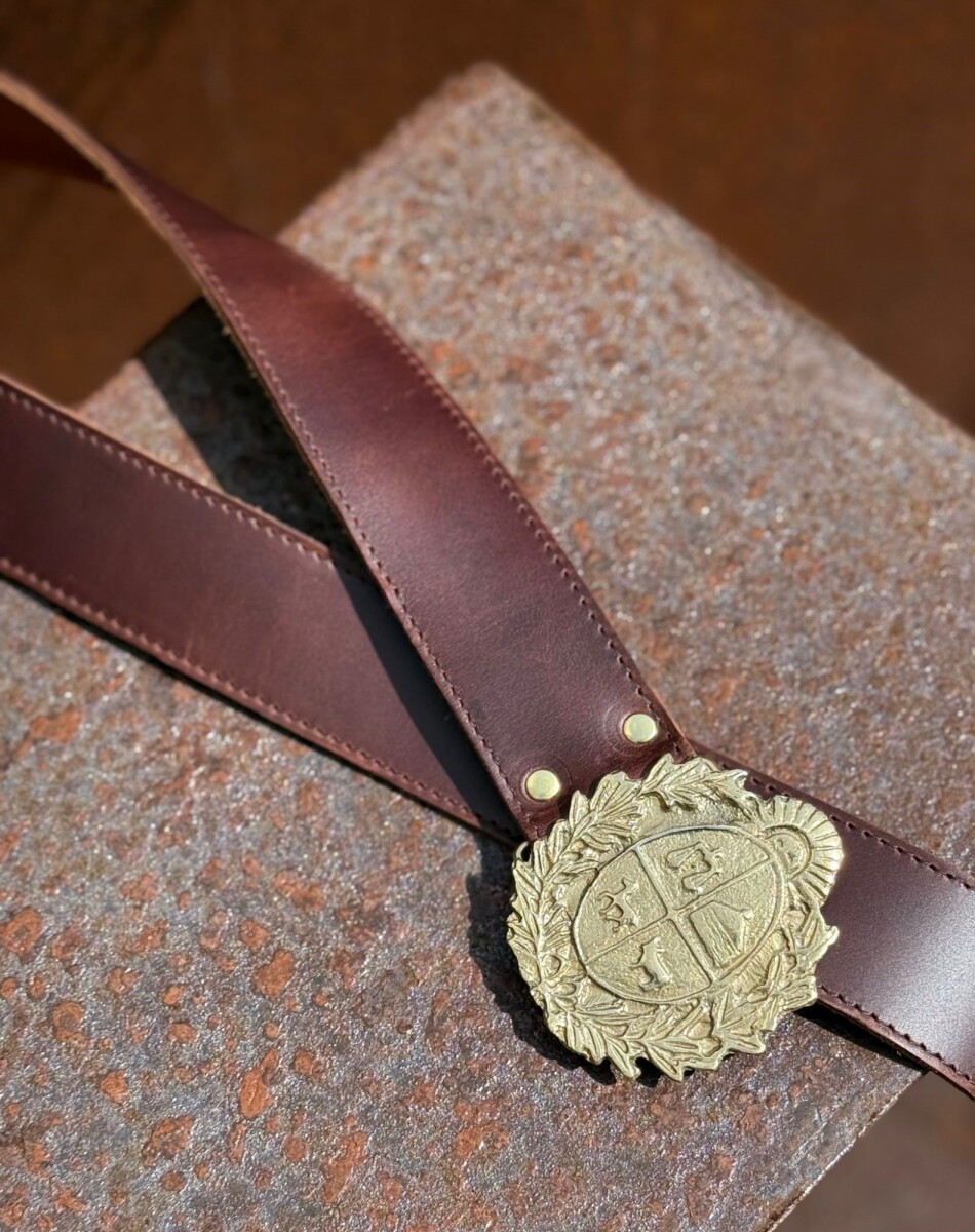 Simple Escudo Belt - Chocolate / Dorado 