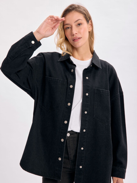 Sobrecamisa jean Negro