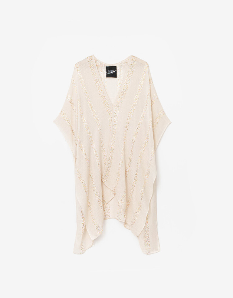 Kimonos Kimono Con Lurex - Blanco Crudo