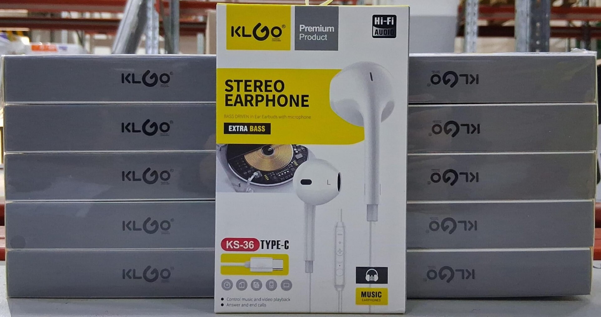 AURICULARES KLGO CABLE SALIDA TIPO C KG KS36 EN CAJA (HE1726) 