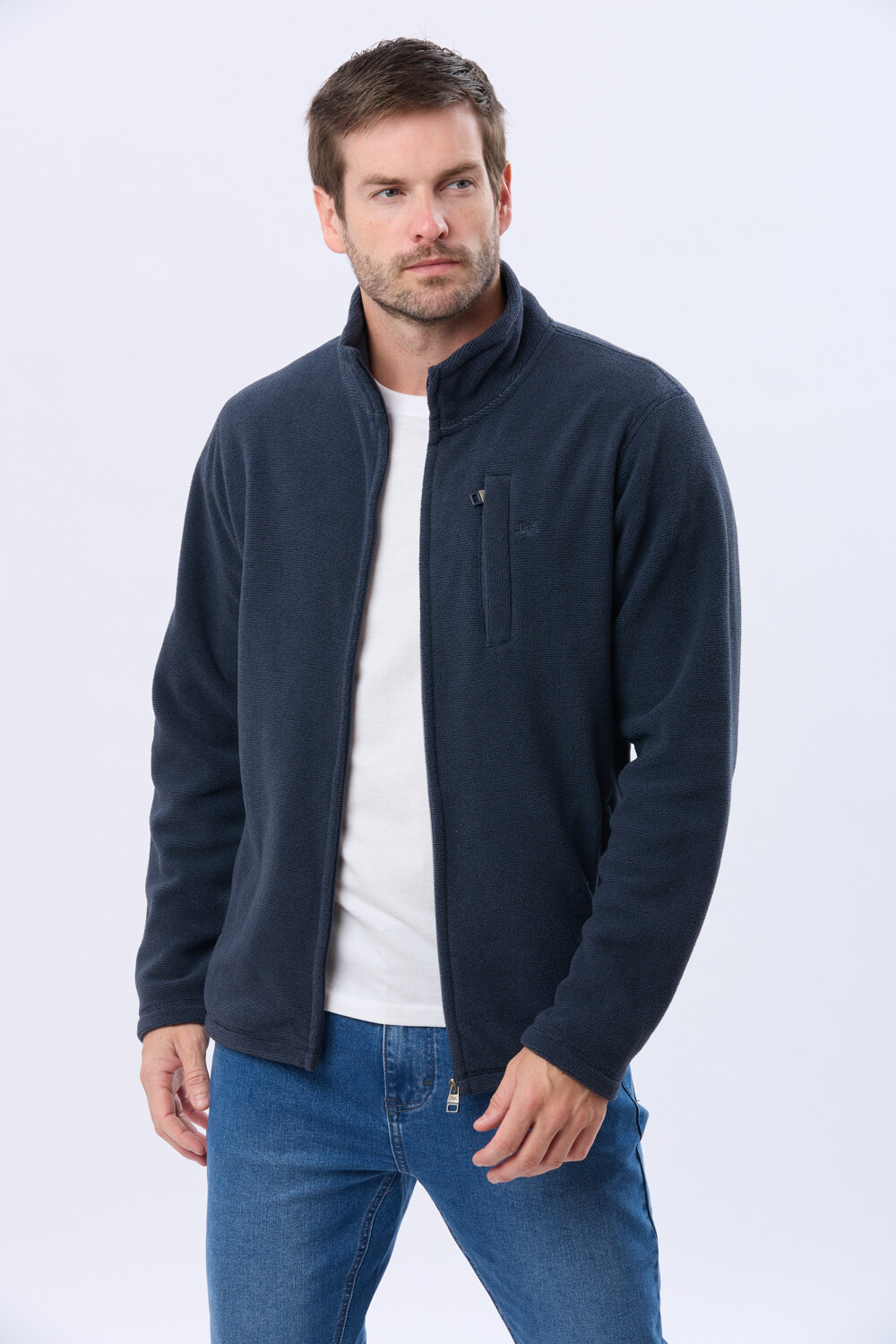 CAMPERA POLAR TEXTURADO LIVIANA Azul