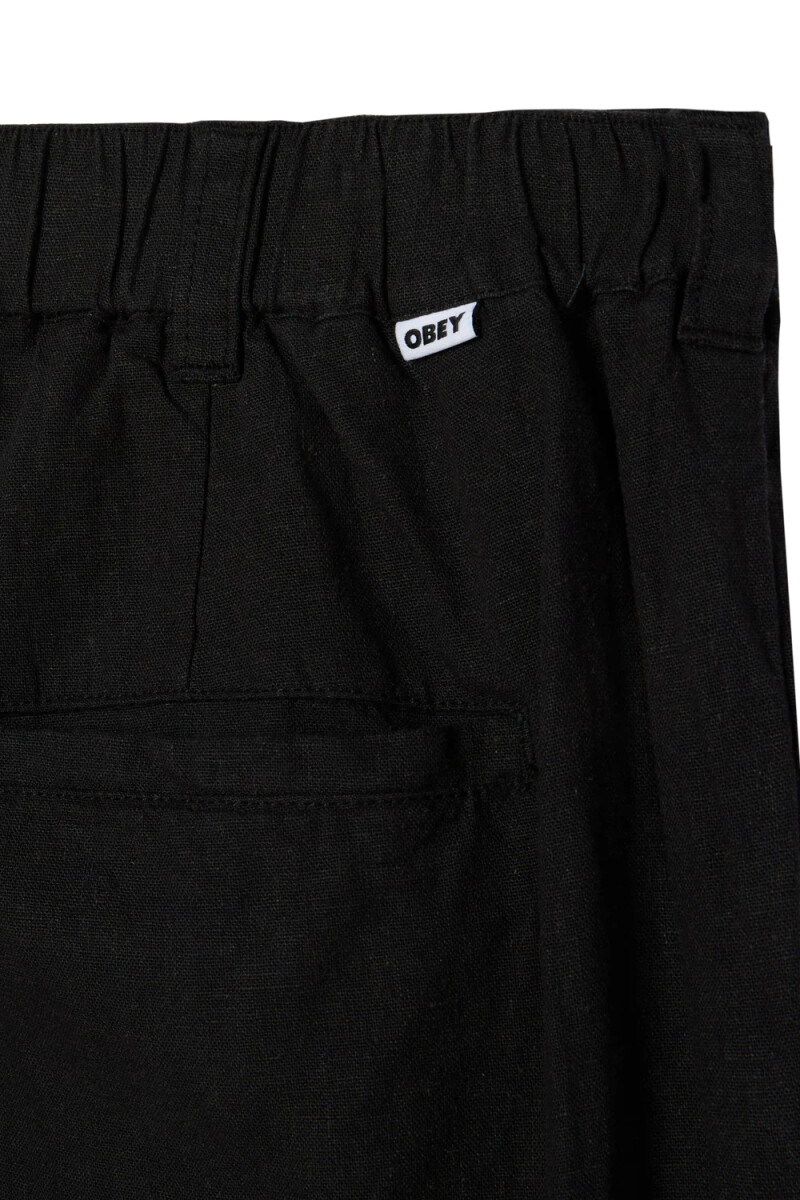 FOSTER PLEATED LINEN PANT Negro