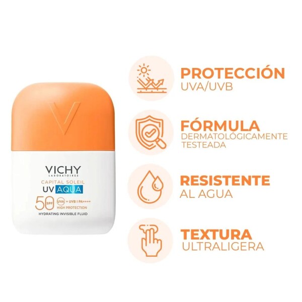 Protector Solar Facial UV Aqua Fluido Hidratante FPS 50 50 ml - Vichy Protector Solar Facial UV Aqua Fluido Hidratante FPS 50 50 ml - Vichy