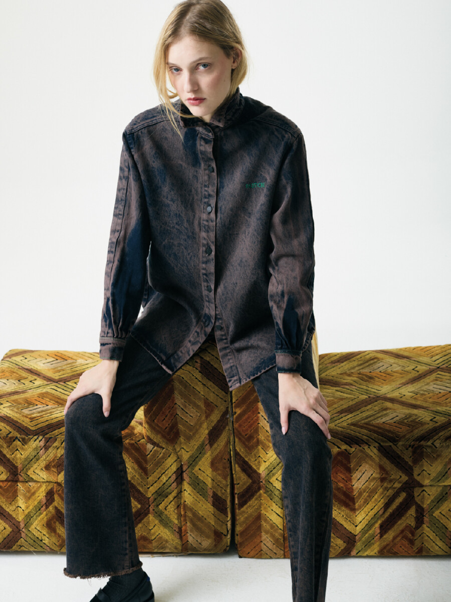 Camisa Noble Denim Washed - Brown 