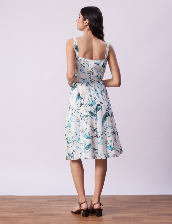 Vestido Botones Printed CRUDO/MULTI