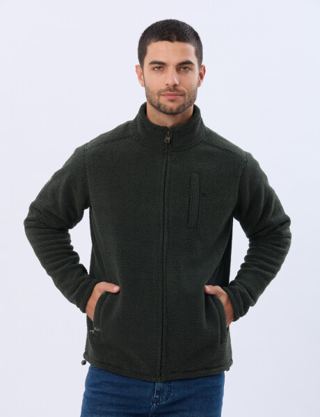 CAMPERA POLAR TEXTURADO GRUESO Verde