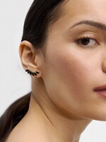 Pendientes Hojas Con Cristales negro