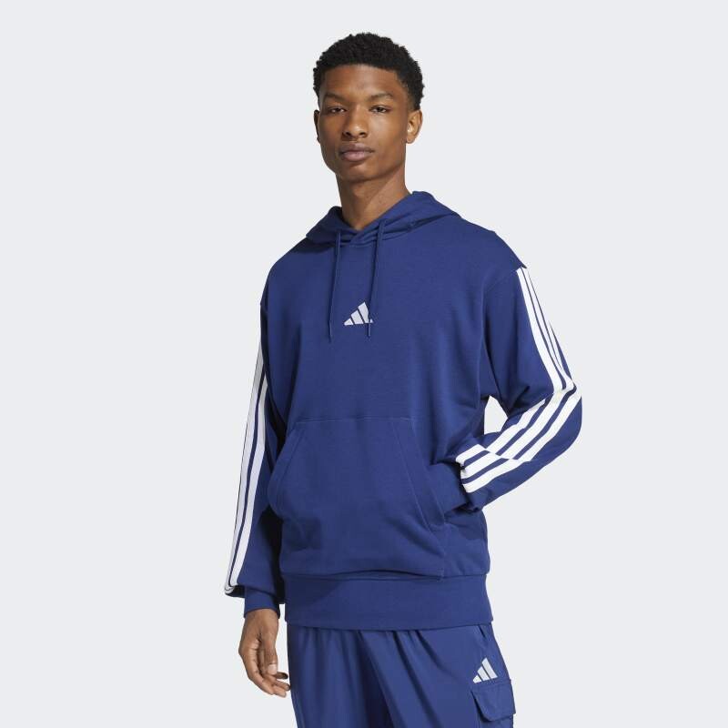 Canguro Adidas French Terry 3 Rayas Essentials Azul