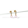 Caravanas oro Gotas Rosa- Oro bajo - Zirconia rosa- CA8006 conpiedra