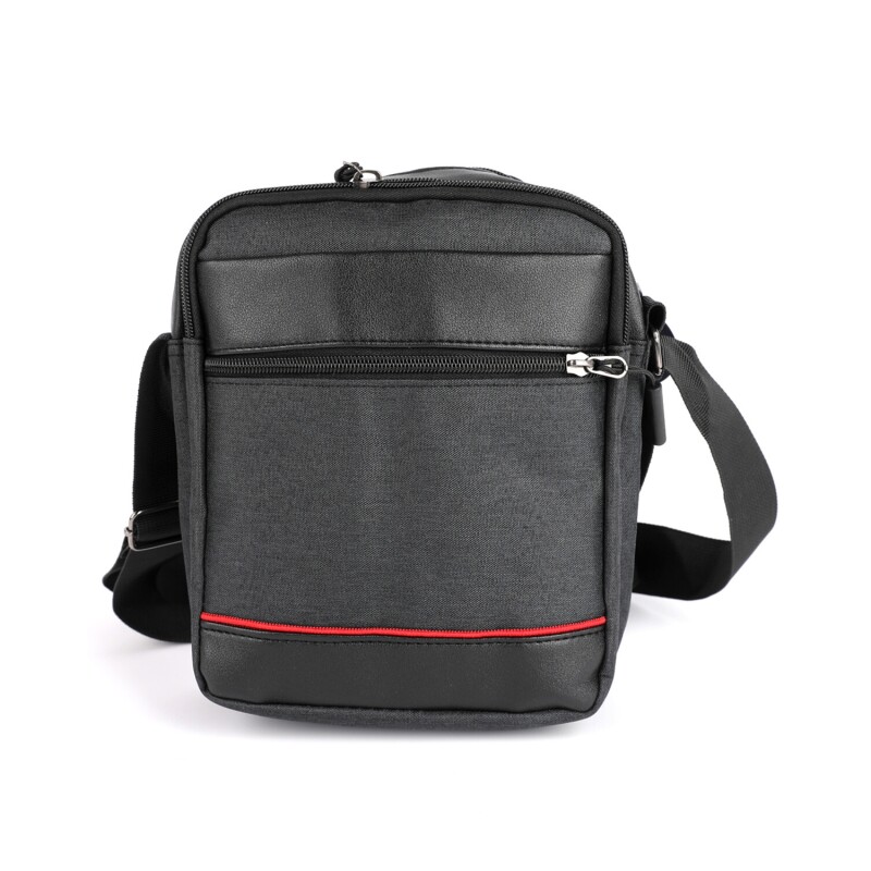 Morral Canva Clásico combinado con bolsillos y cierre Negro