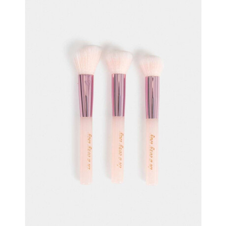 Set De 3 Brochas De Maquillaje In A Cozy Way Translúcidas Con Acabado Glossy Rosa Claro