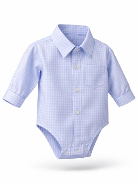 Camisa Body celeste cuadrille