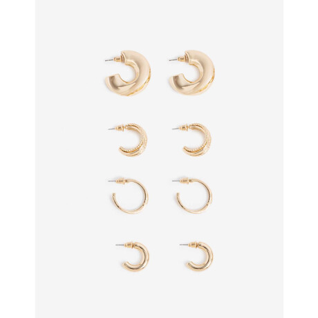 Aros Argolla Set Metal Dorado