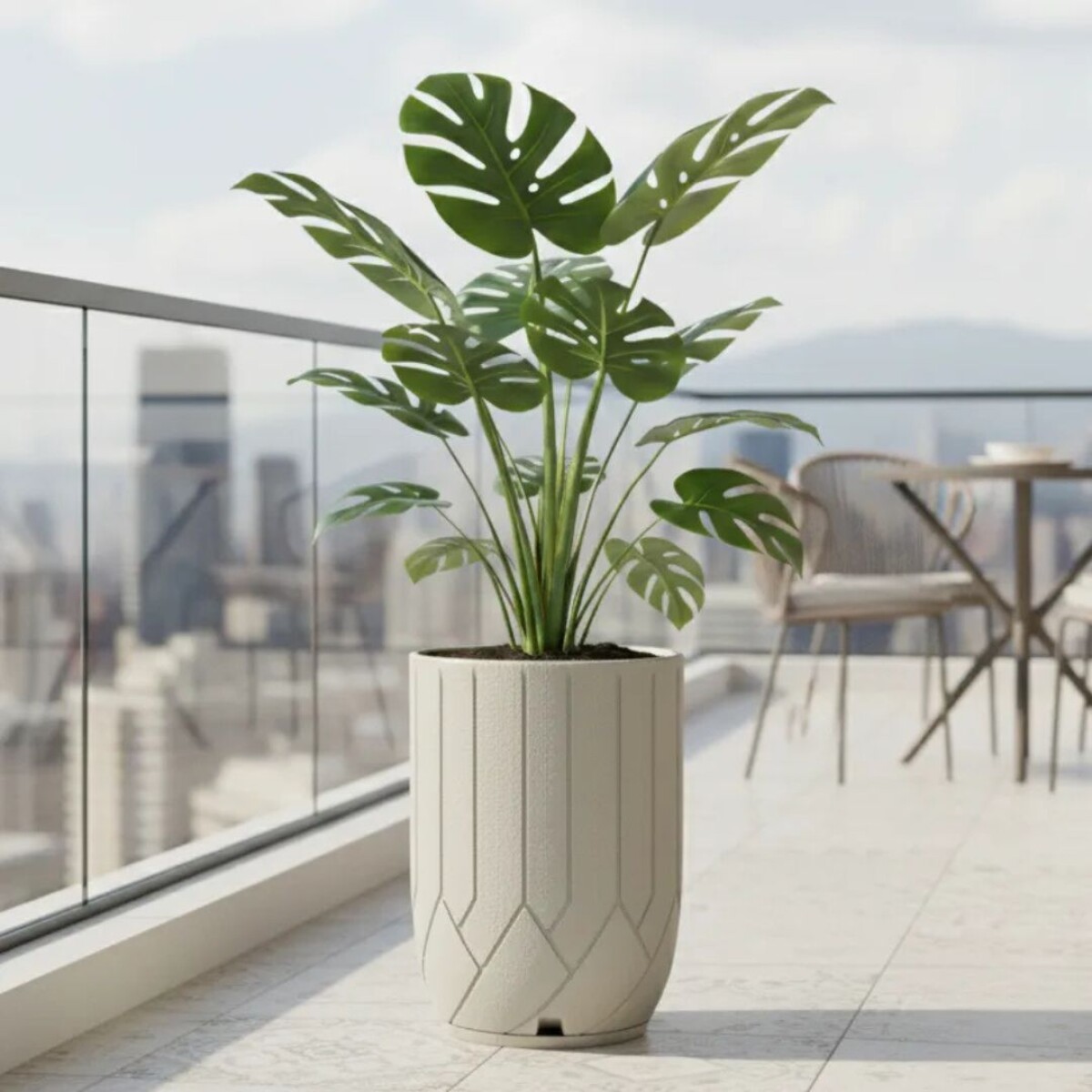 MACETA ALTA TERMINI ARENADA 108 LITROS CEMENTO 