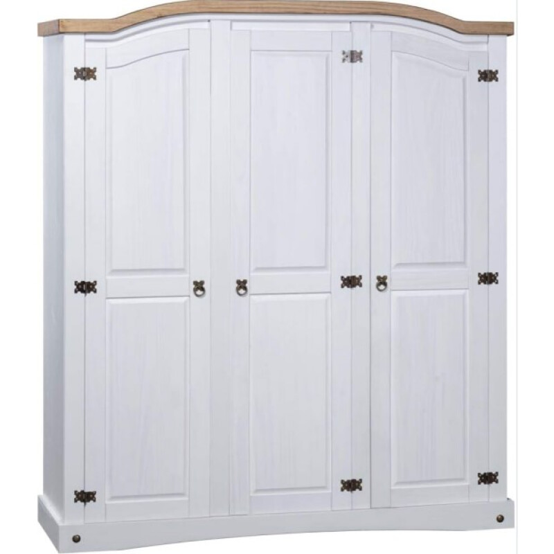 Ropero Estilo Mexicano 3 Puertas 1 Cajón BLANCO y Cera Natural Ropero Estilo Mexicano 3 Puertas 1 Cajón BLANCO y Cera Natural