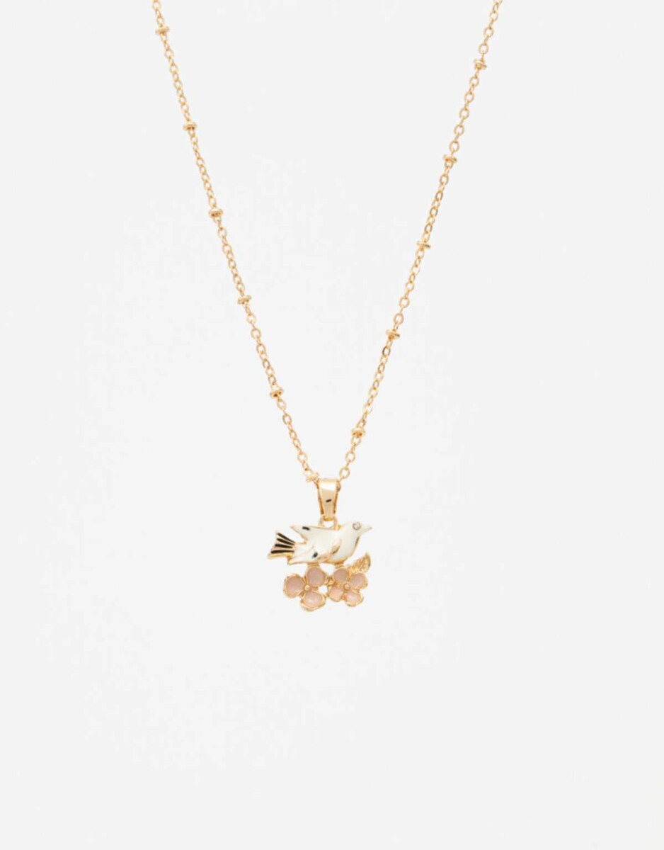 Collar Con Dije De Pájaro - Dorado 