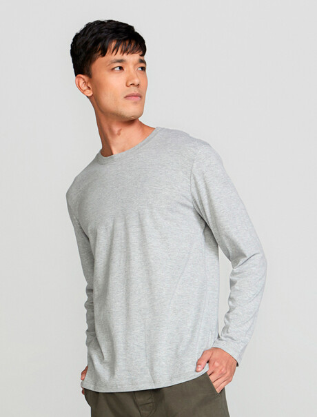 CAMISETA BÁSICA MANGA LARGA GRIS