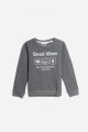 Buzo estampa Good Vibes GRIS OSCURO
