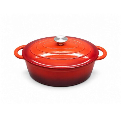 Olla Ovalada De Hierro Fundido Fire King 27 Cm Roja
