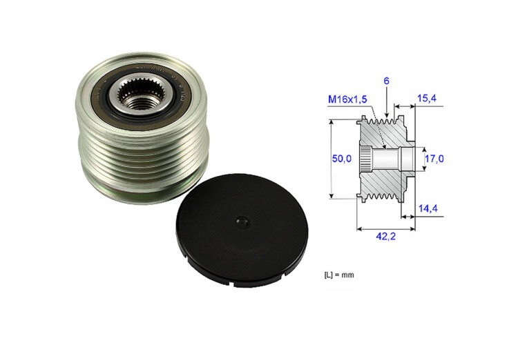 Polea Alternador Marcha Libre Nissan Sentra B17/Sentra B16 07-25 Polea Alternador Marcha Libre Nissan Sentra B17/Sentra B16 07-25