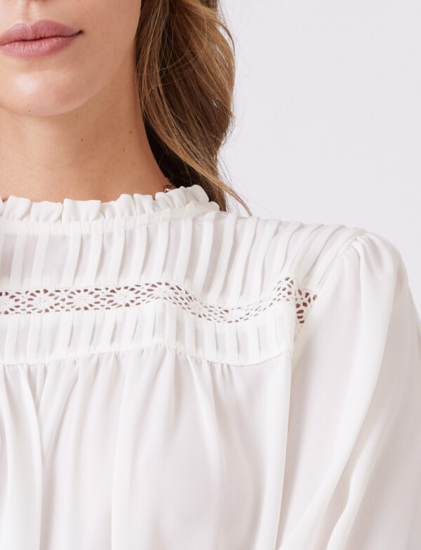 Blusa Gasa Puntilla CRUDO