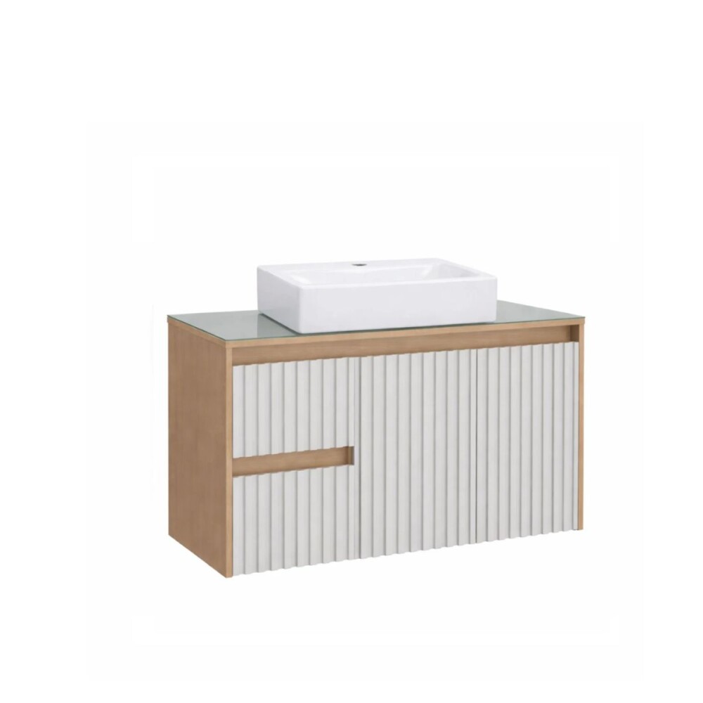 Mueble de baño Sakura 90 cm Beige con bacha de loza Mueble De Baño Sakura 90 Cm Beige Con Bacha De Loza