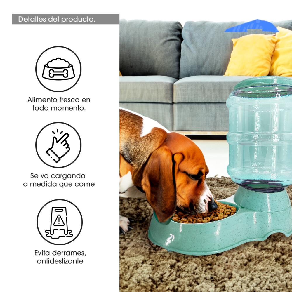 Comedero Automatico Dispenser Alimento Para Perros Gatos Color celeste