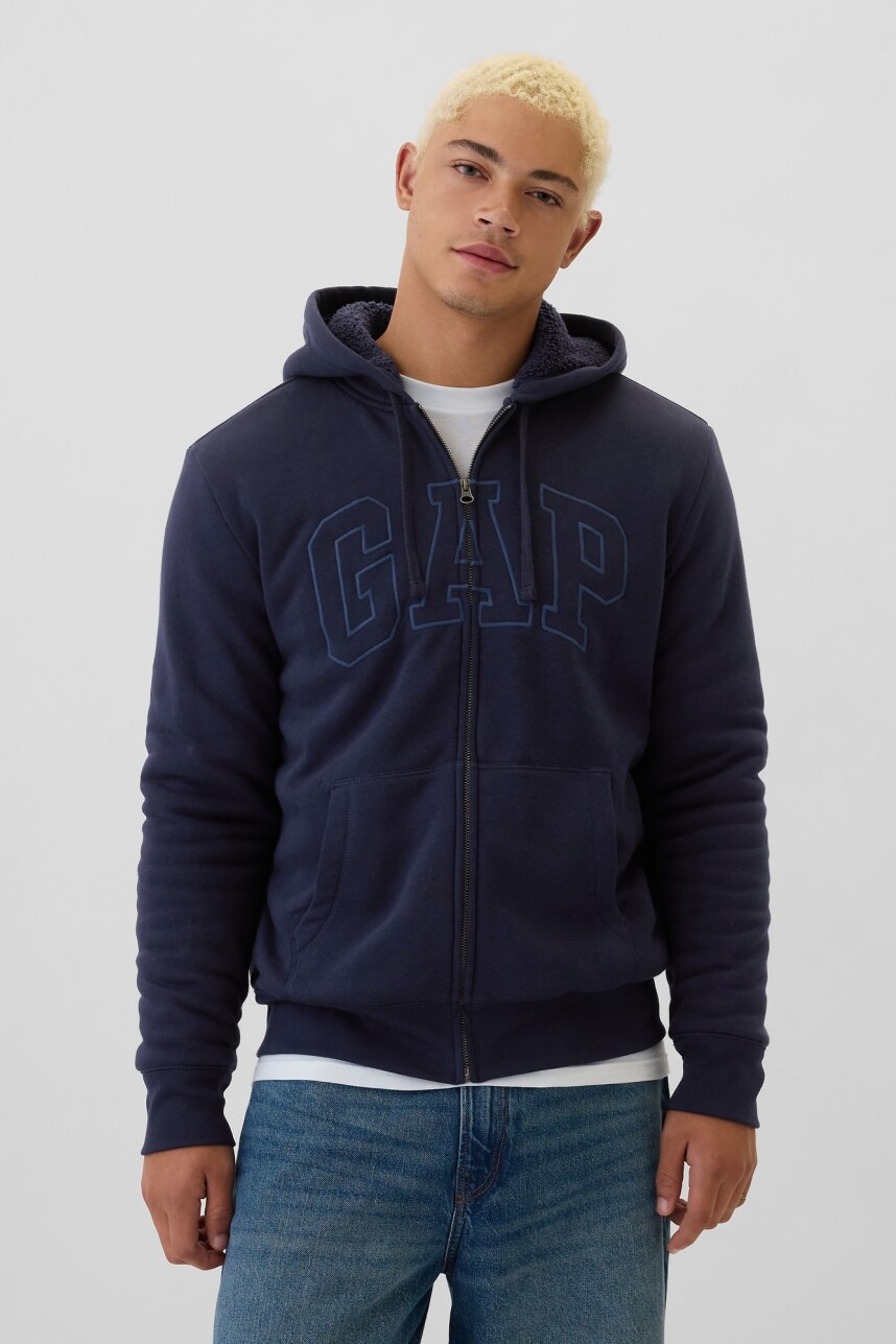Canguro Con Corderito Logo Gap Hombre Navy Uniform