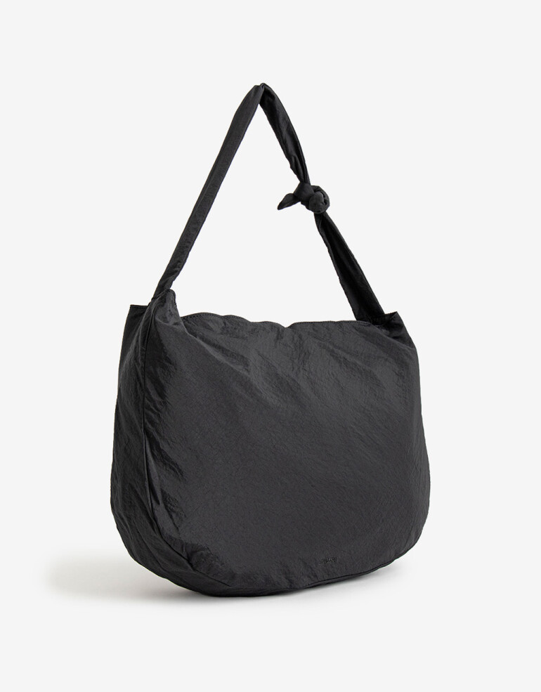 Saca Nylon Saca De Hombro Con Nudo - Negro