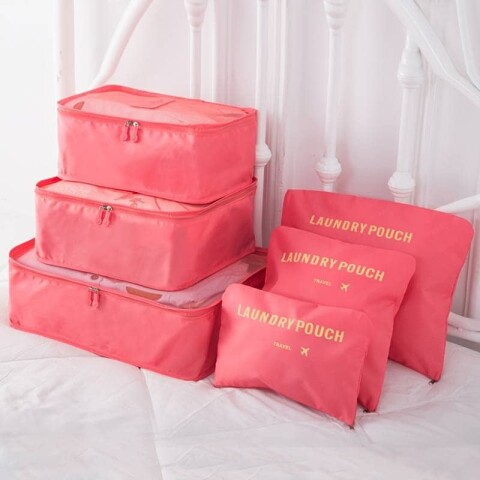 Set 6 bolsas organizadoras equipaje de viaje para valija rojo