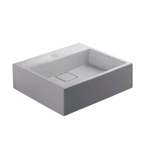 Bacha Rectangular De Loza Blanca Brillo Para Apoyar (Qubic) 000