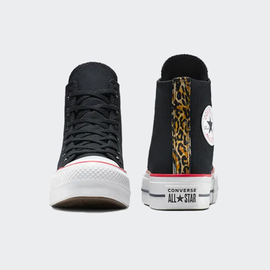 Championes Converse Taylor All Star Lift Platform Leopard Negro